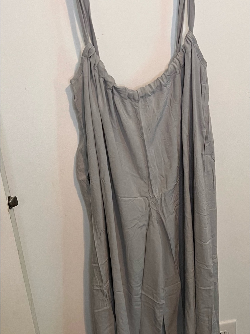 Women's Light Gray Suspenders Jumpsuit with Adjustable Straps